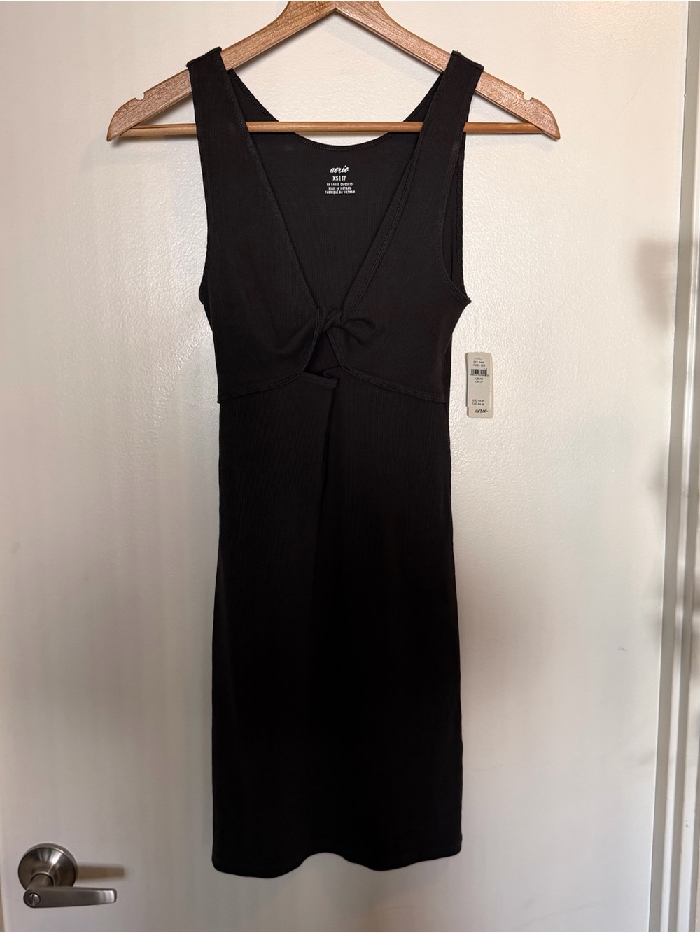 aerie charcoal Tie-Front Midi Dress